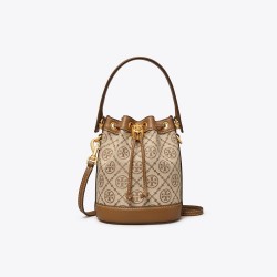 Tory Burch Women T Monogram Jacquard Mini Bucket Bag Hazel